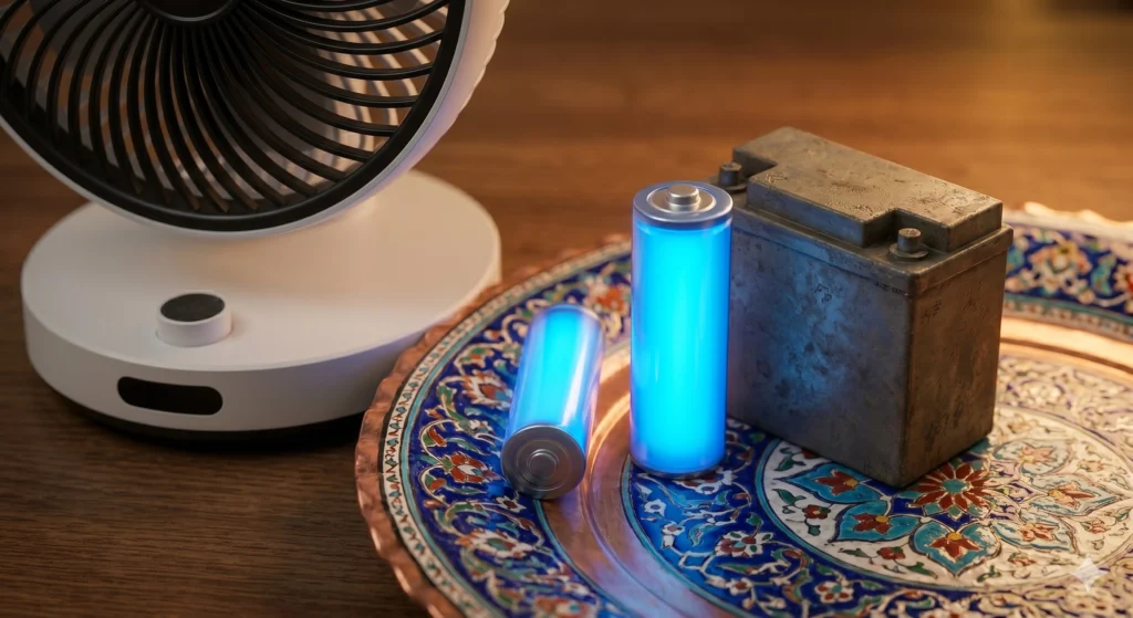 مقایسه وزن و سرعت شارژ باتری لیتیومی و اتمی در وسایل خنک کننده